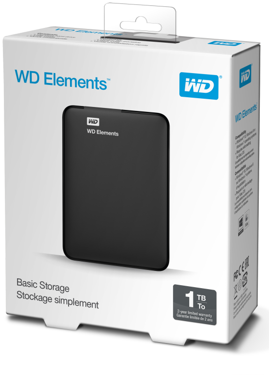 DISCO DURO EXT 2.5" WD 1TB ELEMENTS 3.0 NEGRO - detalle