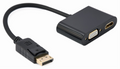 DISPLAY GEMBIRD PORT MACHO A HDMI HEMBRA + CABLE ADAPTADOR VGA HEMBRA NEGRO