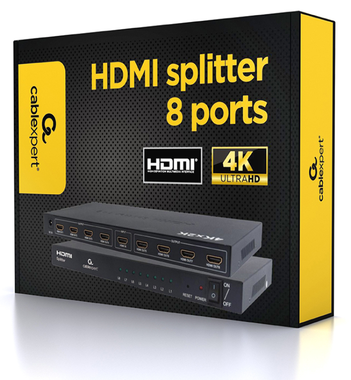 DIVISOR GEMBIRD HDMI, 8 PUERTOS - detalle
