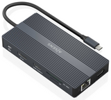 AISENS ASUC-12P017-GR base para portátil y replicador de puertos Alámbrico USB 3.2 Gen 1 (3.1 Gen 1) Type-C