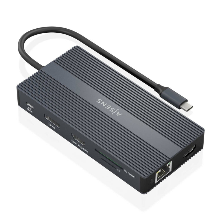 AISENS ASUC-12P017-GR base para portátil y replicador de puertos Alámbrico USB 3.2 Gen 1 (3.1 Gen 1) Type-C