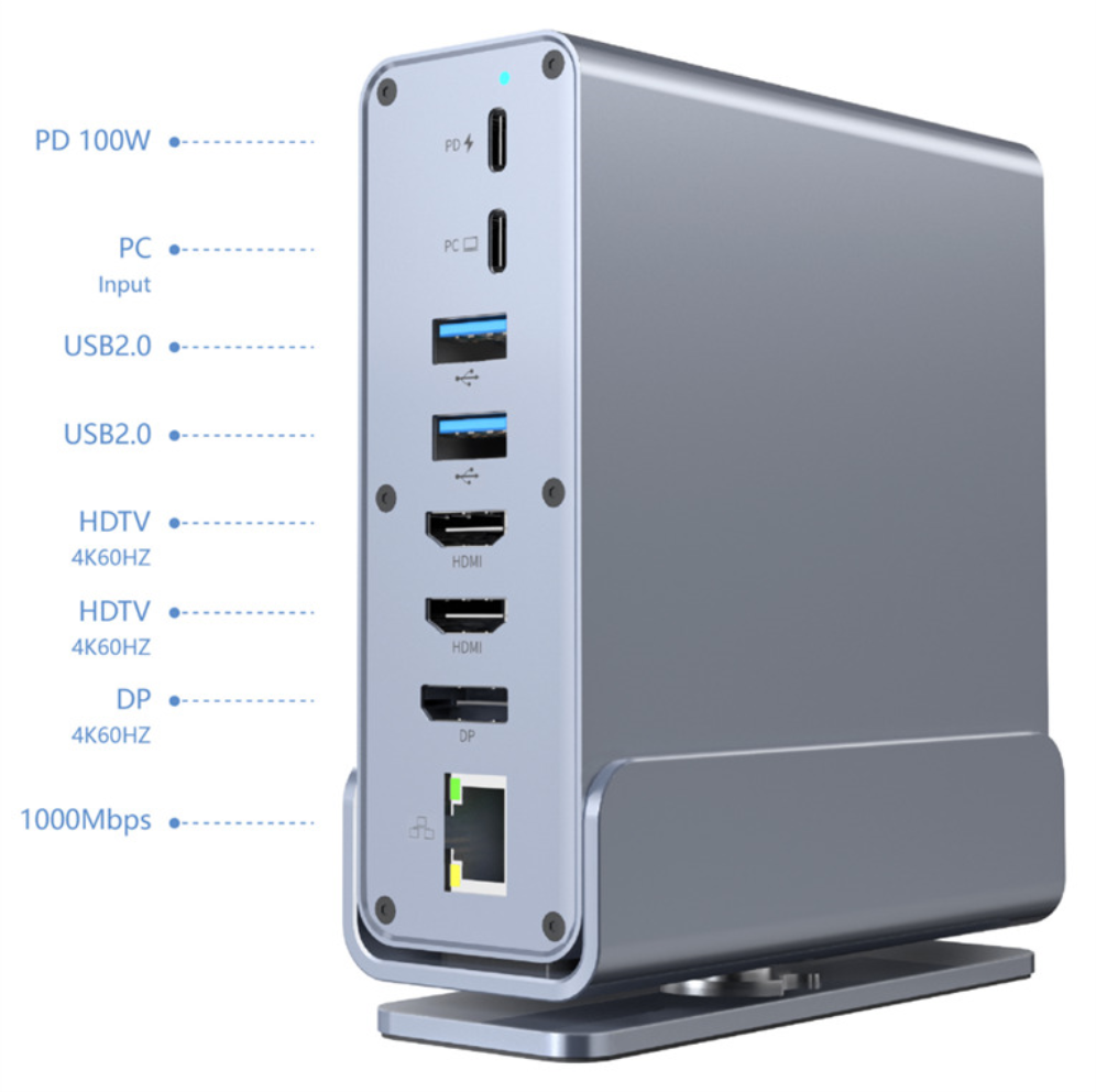 DOCK GEMBIRD A-CF-COMBO15-01 USB-C 15EN1 GRIS - detalle