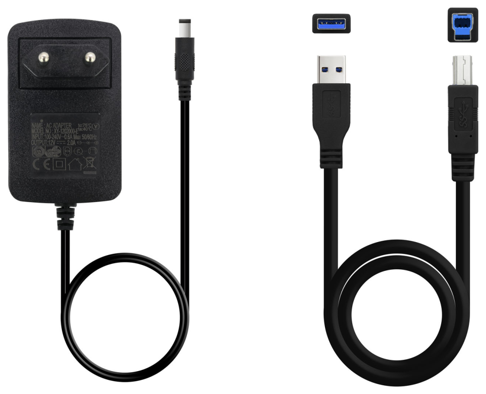 DOCK TOOQ TQDS-802B 2xSATA 2,5"/3,5" USB 3.0, CLONE OTB NEGRO - detalle