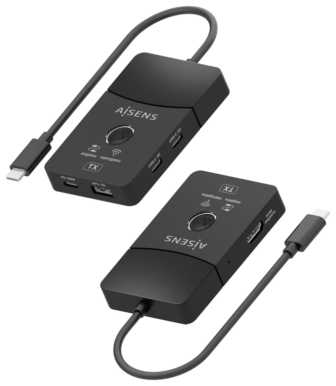 DOCKING AISENS USB-C A HDMI 1080P60HZ INALAMBRICO HDMI 4K60HZ 2USB-C USB PD 100W - detalle
