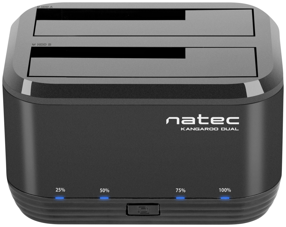 DOCKING STATION NATEC KANGAROO DUAL USB 3.0 SATA NEGRA - detalle
