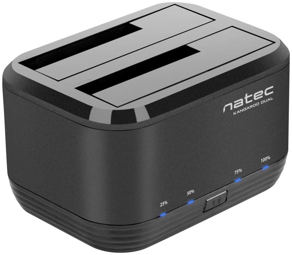 DOCKING STATION NATEC KANGAROO DUAL USB 3.0 SATA NEGRA - detalle