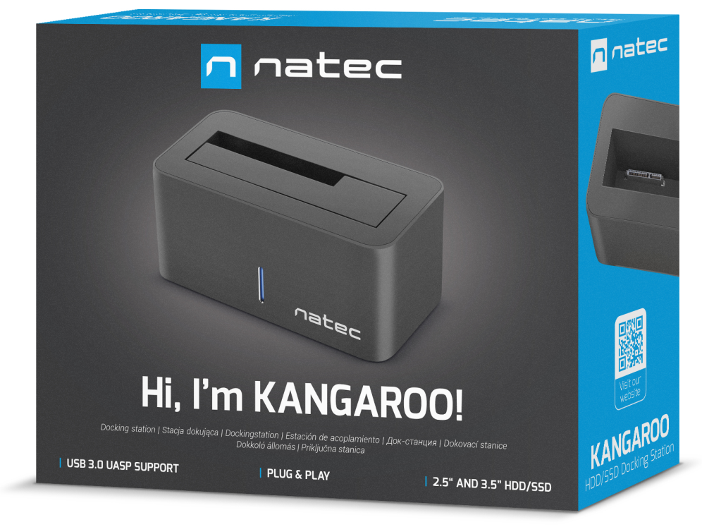 DOCKING STATION NATEC KANGAROO USB 3.0 SATA NEGRA - detalle