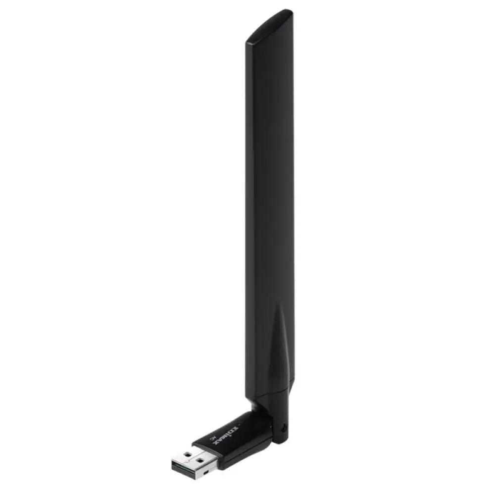 Adaptador de red inalámbrica EDIMAX EW-7811UAC AC600 con antena de 6dBi conectado a un puerto USB.