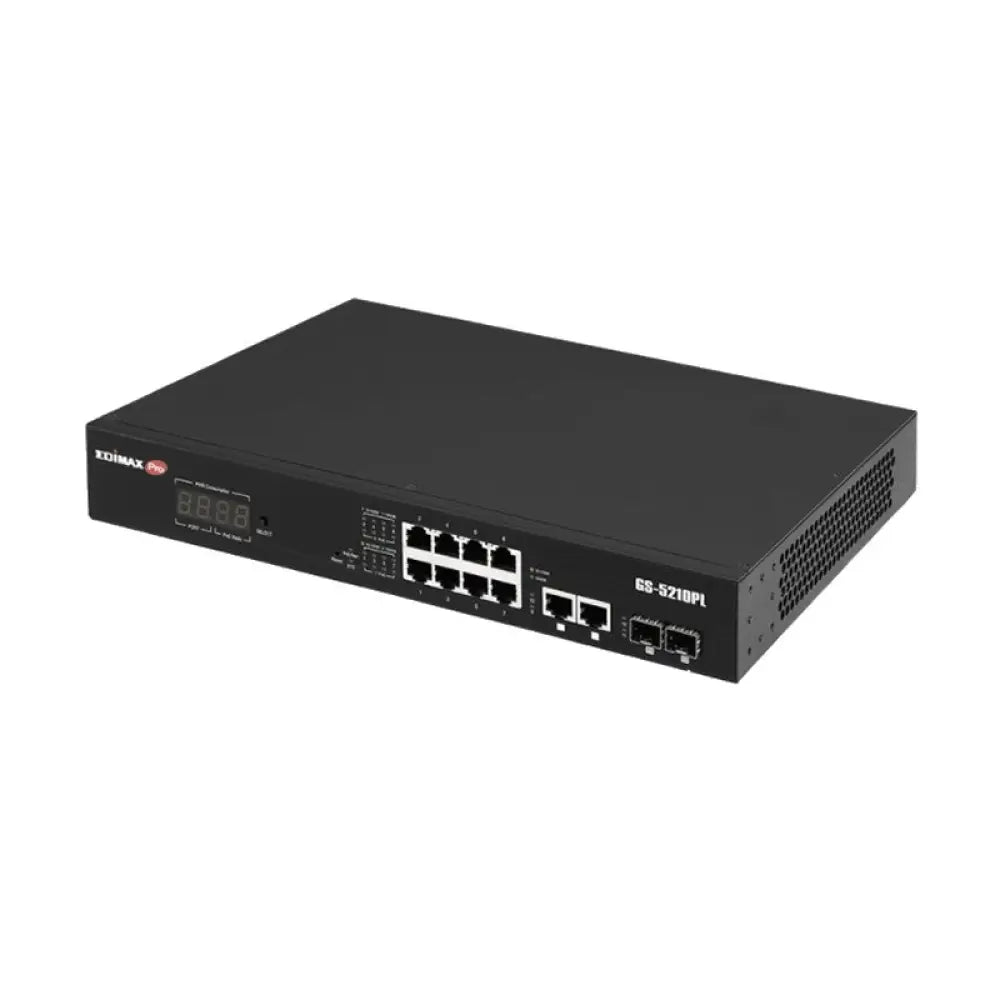 Edimax GS-5210PL Switch 10xGb PoE+ 2xSFP Surve - detalle