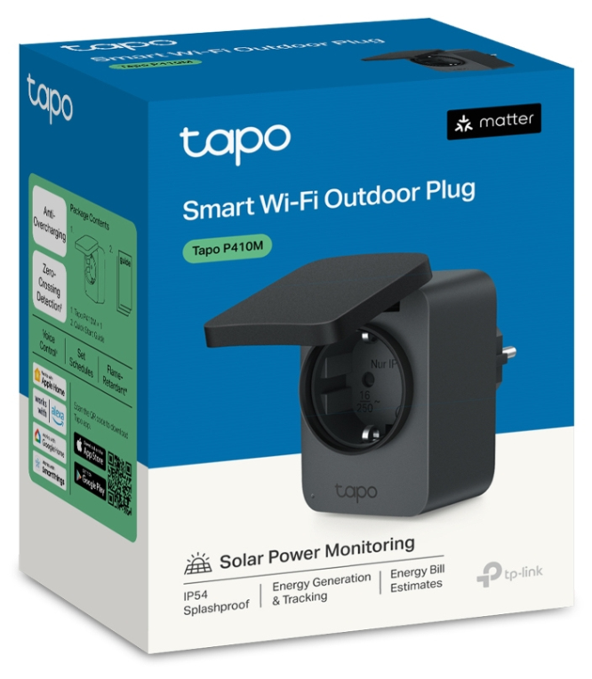 ENCHUFE INTELIGENTE TP-LINK TAPO P410M 3680W NEGRO - detalle