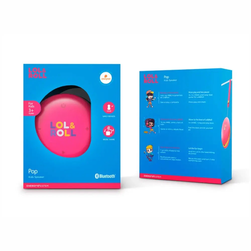 Altavoz portátil Energy Sistem Lol&Roll Pop Kids en color rosa, con diseño divertido y compacto para niños.