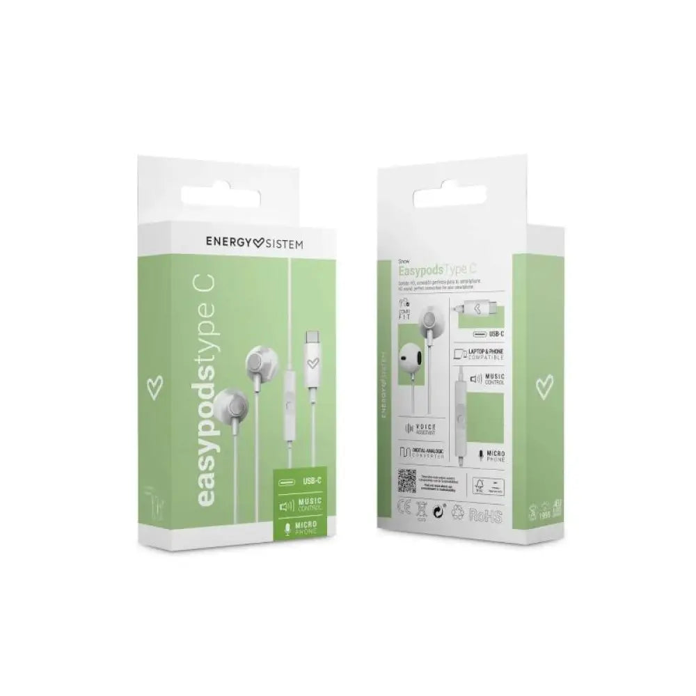 Energy Sistem Auriculares EasyPods Type C Snow - detalle