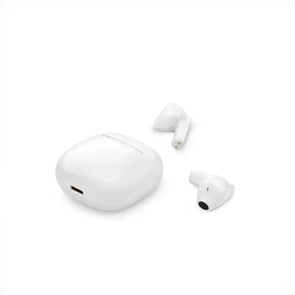 Auriculares Energy Sistem StreetMusic blancos con micrófono, ideales para escuchar música y llamadas con comodidad.