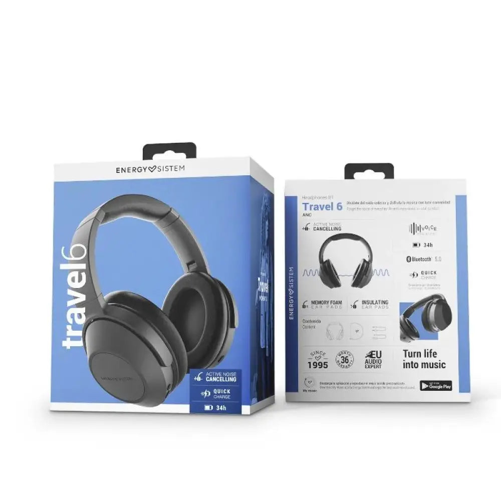 Energy Sistem Auriculares Travel 6 BT ANC Black - detalle