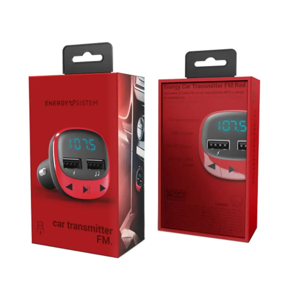 Energy sistem Car Transmitter FM Red (microSD,MP3) - detalle