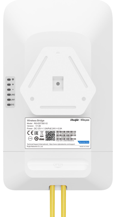 ENLACE WIFI RUIJIE REYEE RG-EST350-V2 5.85GHZ 5KM EXTERIOR 2UDS EMPAREJADAS - detalle