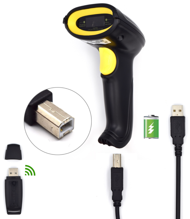 ESCANER LASER DE CODIGOS DE BARRAS INALAMBRICO EWENT - detalle