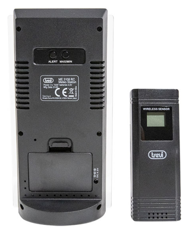ESTACION METEOROLOGICA TREVI ME 3108 RC SENSOR EXTERNO NEGRO - detalle