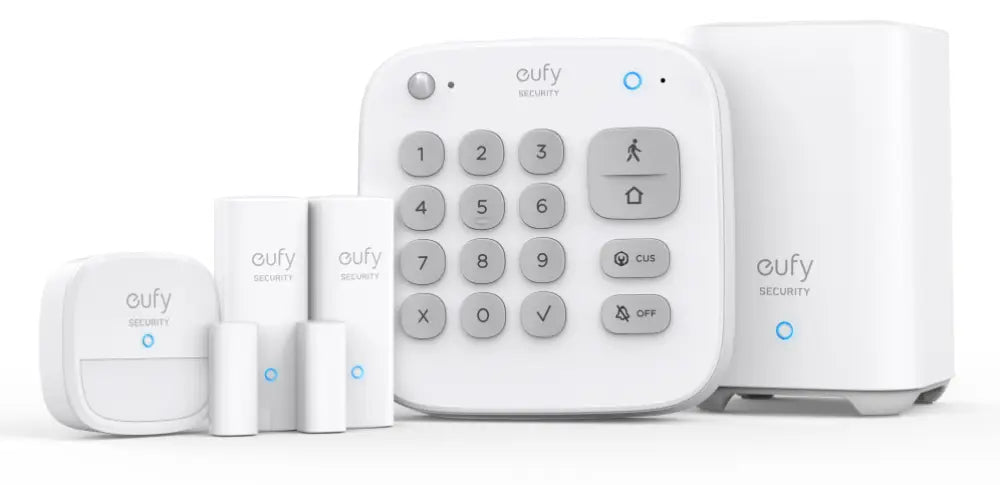 Conjunto de seguridad inteligente Eufy con cerradura, sensores de movimiento y robo, sistema de alarma y compatibilidad con EufyCam.