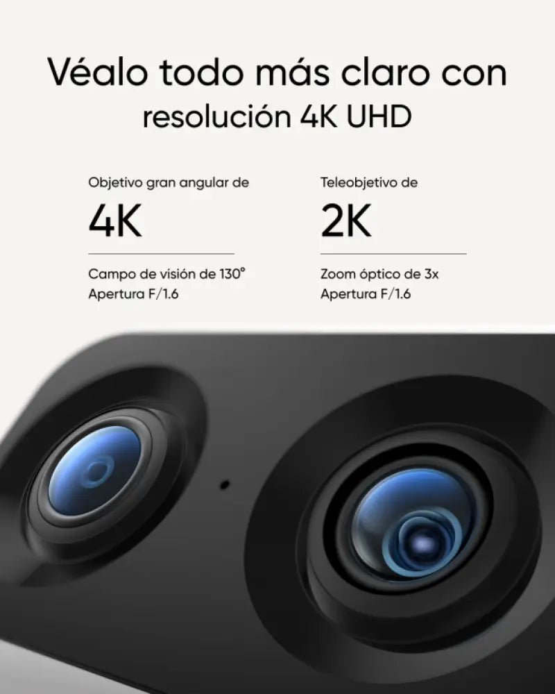 Eufy Security Indoor Cam S350. cámara doble. cámara de seguridad con resolución 4K UHD. zoom de 8× y PTZ de 360°. IA para personas y mascotas. ideal para monitor de bebé/cámara para mascotas/seguridad del hogar. Wi-Fi de doble banda - detalle