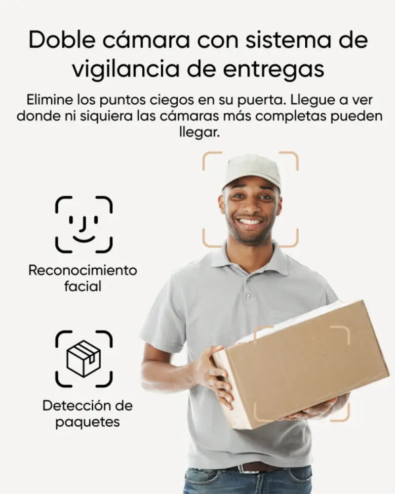 Eufy Security Video Doorbell E340. cámara doble con sistema de control de entregas. 2K Full HD y visión nocturna a color. por cable o con batería. timbre inalámbrico. almacenamiento local ampliable hasta 128 GB. sin cuotas mensuales - detalle