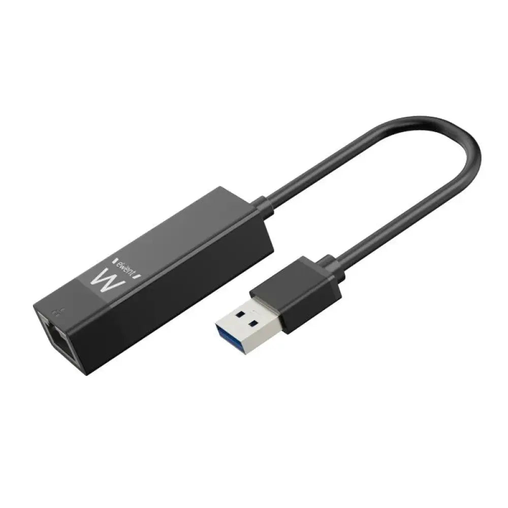 Adaptador de red Gigabit USB 3.2 Gen 1 de EWENT para conexión de red cableada en dispositivos electrónicos.