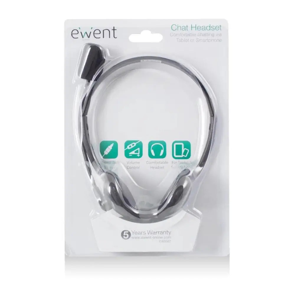 EWENT Auriculares diadema con micro mini jack - detalle