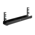 Bandeja para cables EWENT para escritorio, accesorios de PC, organizador de cables en color negro sobre escritorio.