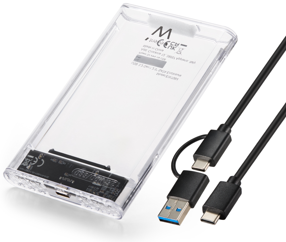 EWENT CARCASA USB 3.2 GEN1 PARA DISCOS DUROS SATA 2.5", USB-C+A