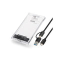 Carcasa externa EWENT para disco duro SATA 2.5" USB-C, compatible con USB 3.2 Gen 1 para almacenamiento externo.