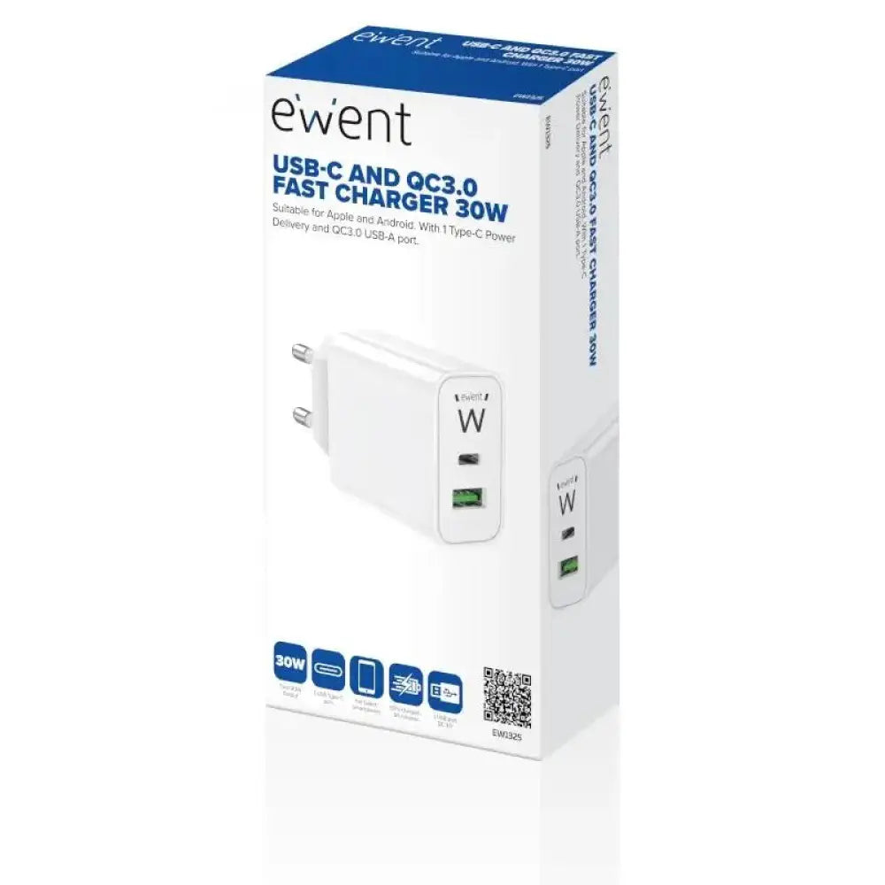 EWENT CARGADOR RÁPIDO USB-C / QC 3.0 / 30W - detalle