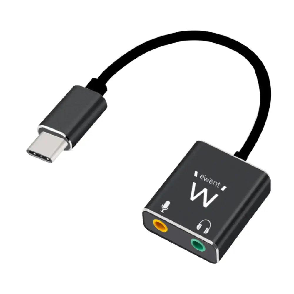 Tarjeta de audio USB EWENT EC1645, interfaz compacta para mejorar la calidad de sonido en computadoras y portátiles.