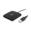 Lector de tarjeta inteligente EWENT EW1052 en color negro conectado por USB 2.0 para tarjetas de identificación y seguridad