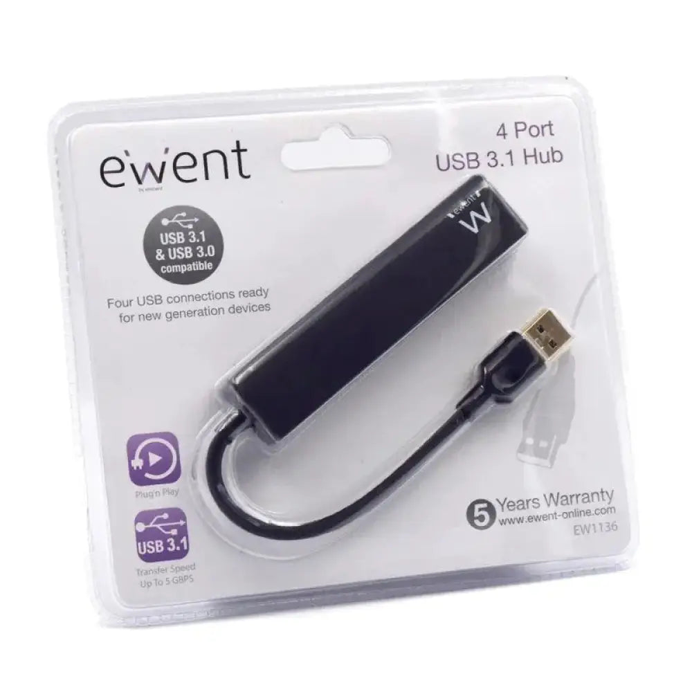 EWENT EW1136  Hub 4 Puertos USB 3.0 - detalle