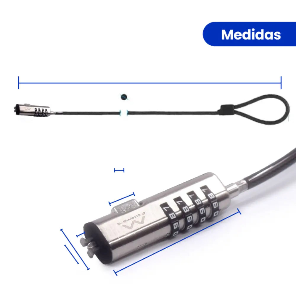 Ewent EW1238 cable antirrobo Negro 1.8 m - detalle