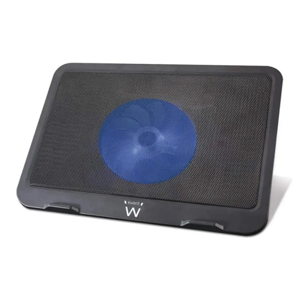 Soporte de refrigeración portátil EWENT EW1250 con ventiladores y estructura en color negro para laptops.