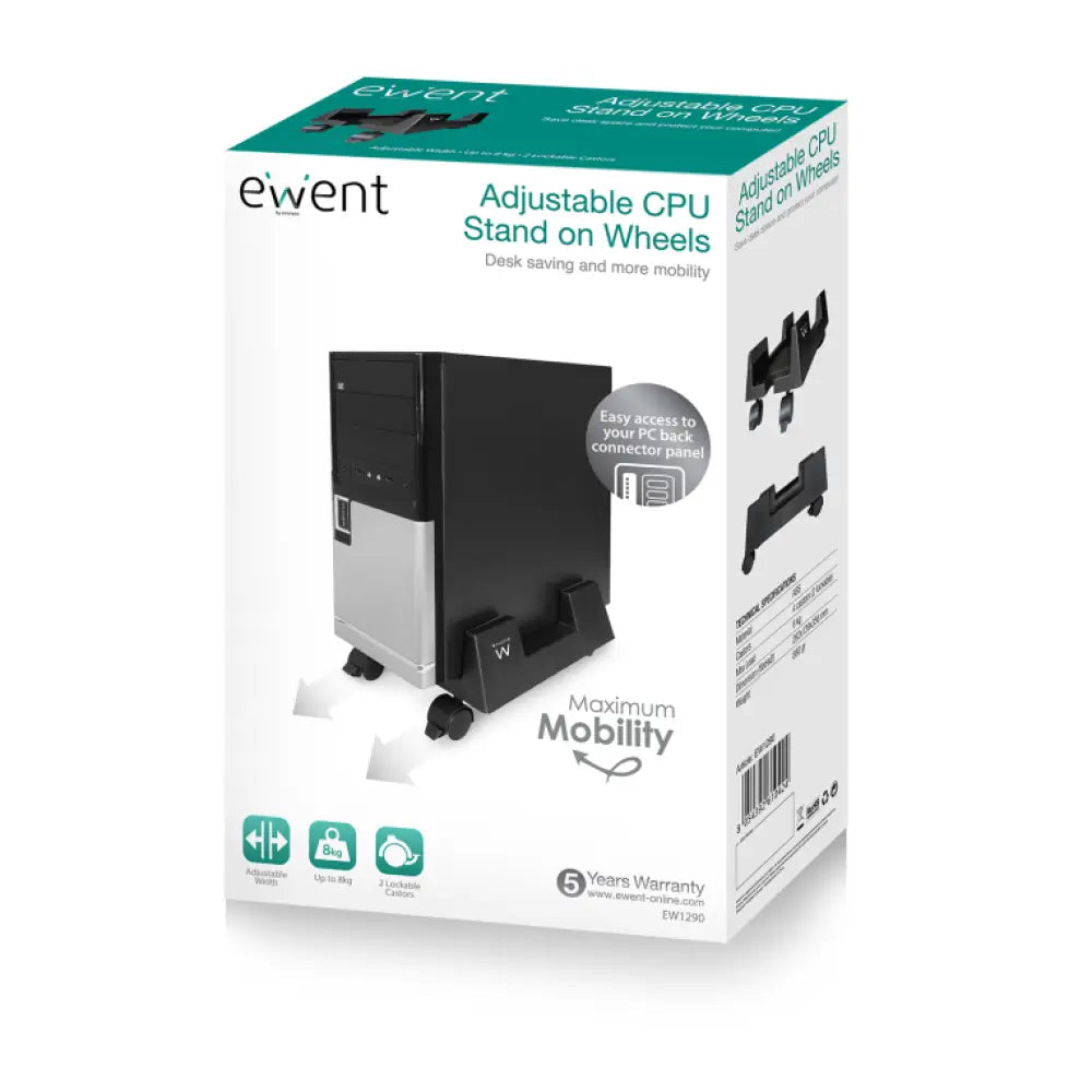 Ewent EW1290 soporte de CPU Carro para equipo informático Negro - detalle