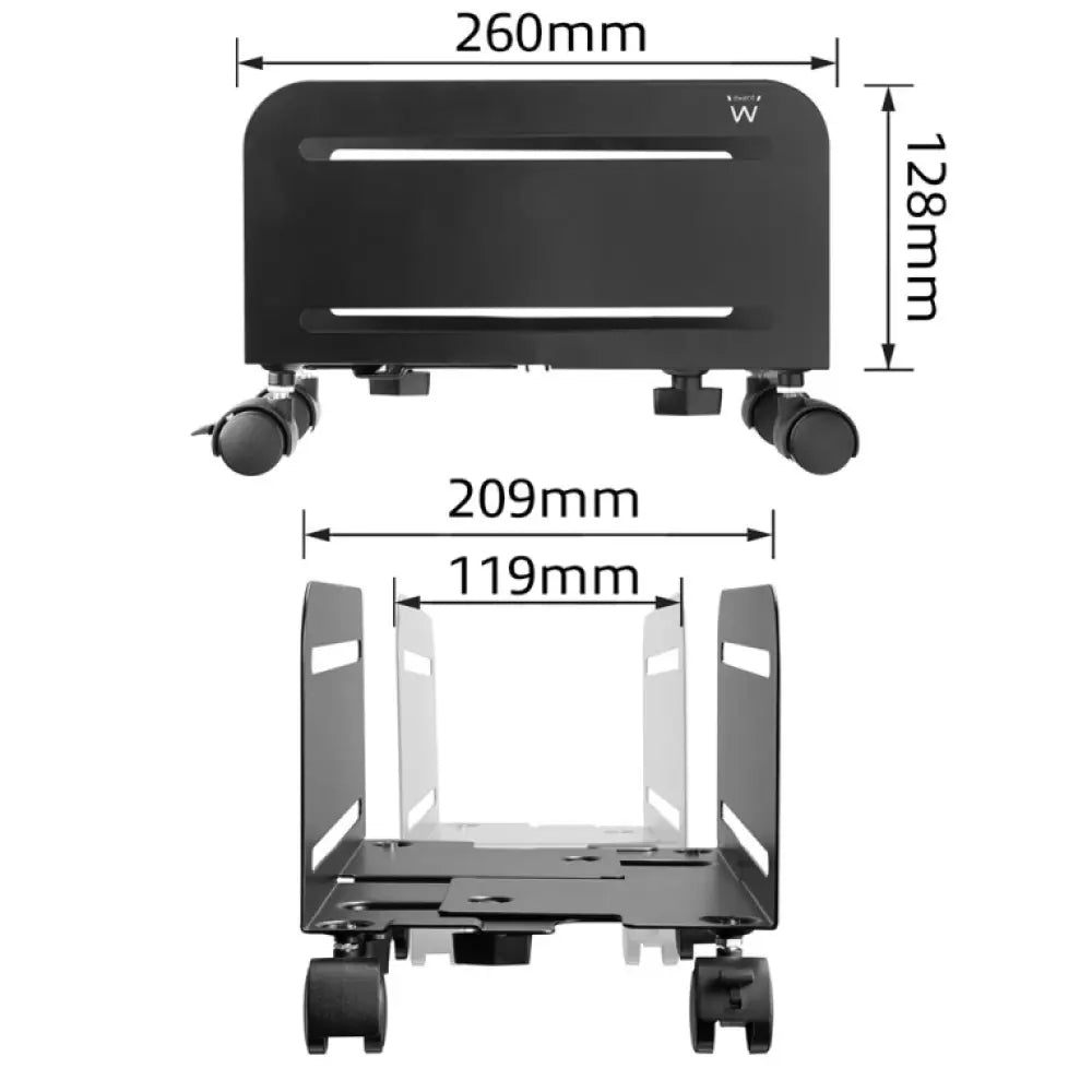 Ewent EW1291 soporte de CPU Carro para equipo informático Negro - detalle