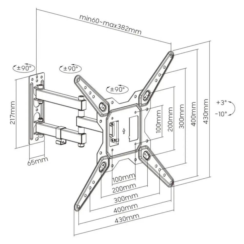 EWENT EW1525 Soporte pared TV ext 3 pivot 23-55" - detalle