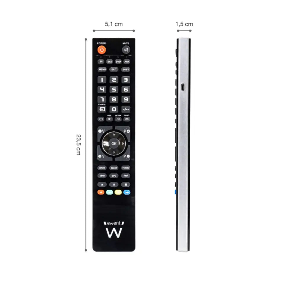 Ewent EW1570 mando a distancia DTT. DVD/Blu-ray. Proyector. SAT. STB. Altavoz para barra de sonido. TV. Universal. VCR Botones - detalle