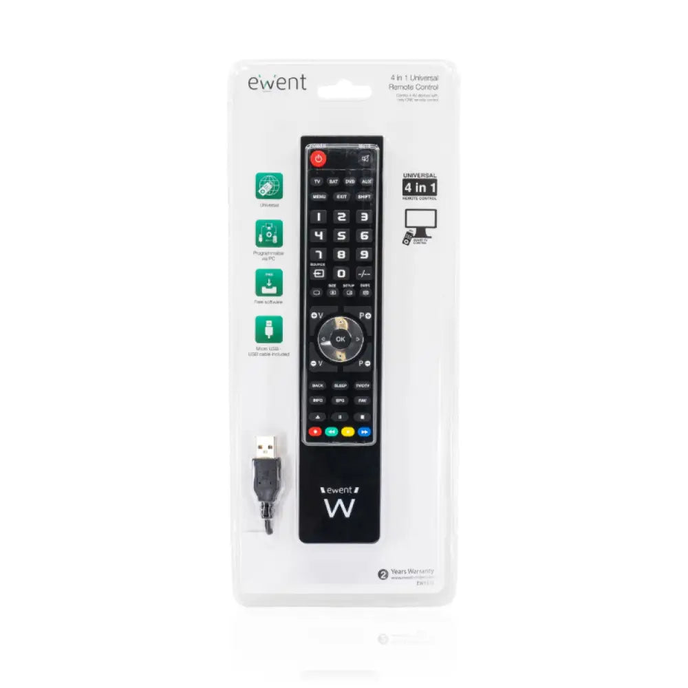 Ewent EW1570 mando a distancia DTT. DVD/Blu-ray. Proyector. SAT. STB. Altavoz para barra de sonido. TV. Universal. VCR Botones - detalle
