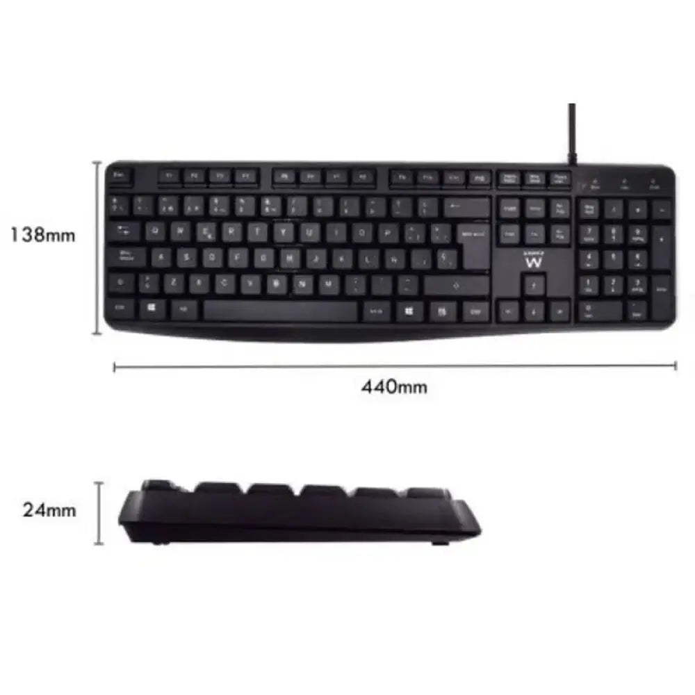 Ewent EW3006 kit teclado+ raton escrit. silenciosa - detalle