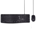 Teclado y ratón EWENT EW3007 en color negro, teclado USB QWERTY portugués para oficina, con diseño ergonómico.