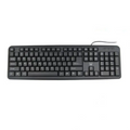 Teclado EWENT EW3112 en color negro, con diseño QWERTY en portugués, conexión USB y PS/2 para oficina.