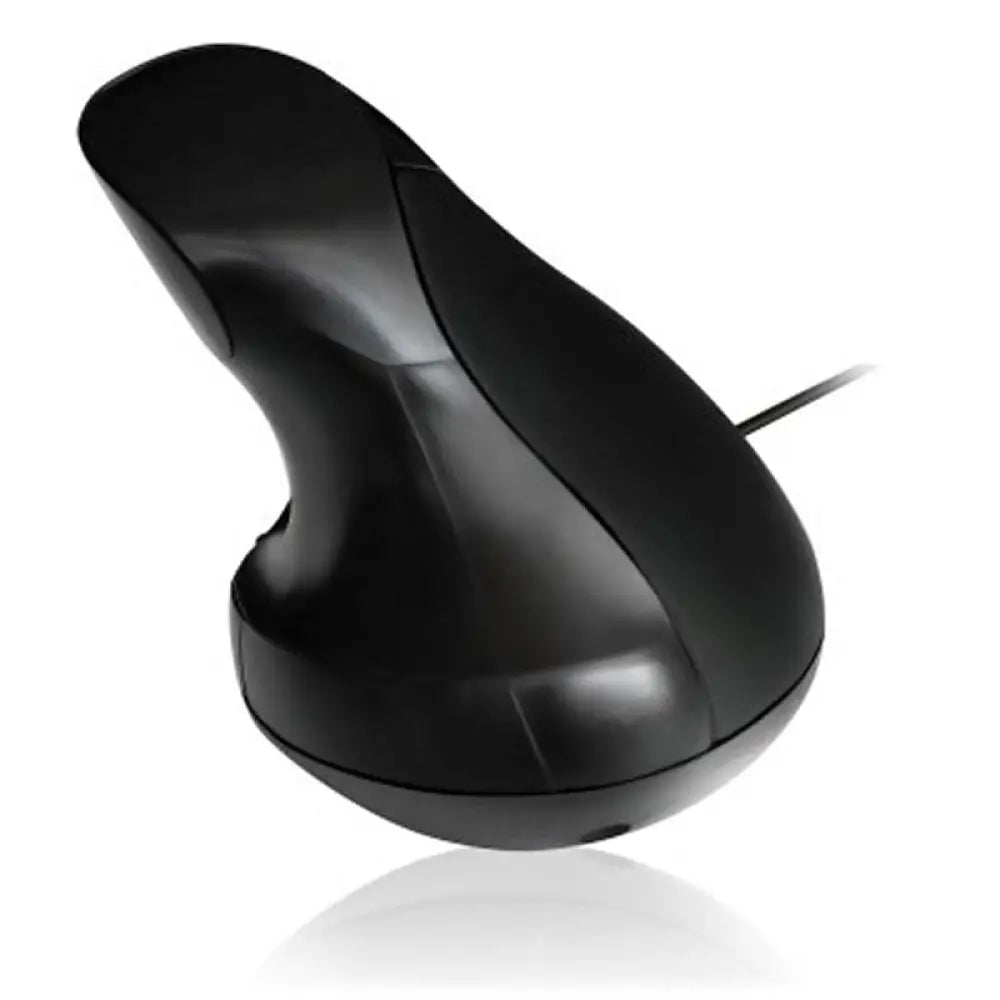 Ratón ergonómico con cable EWENT EW3156 en color negro, diseño cómodo y práctico para uso en computadora.