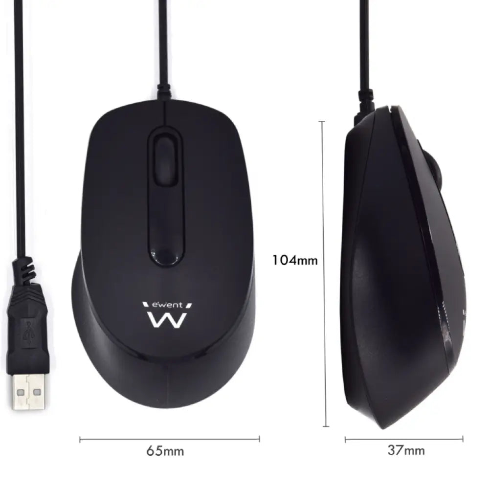 Ewent EW3159 ratón Oficina Ambidextro USB tipo A Óptico 1000 DPI - detalle
