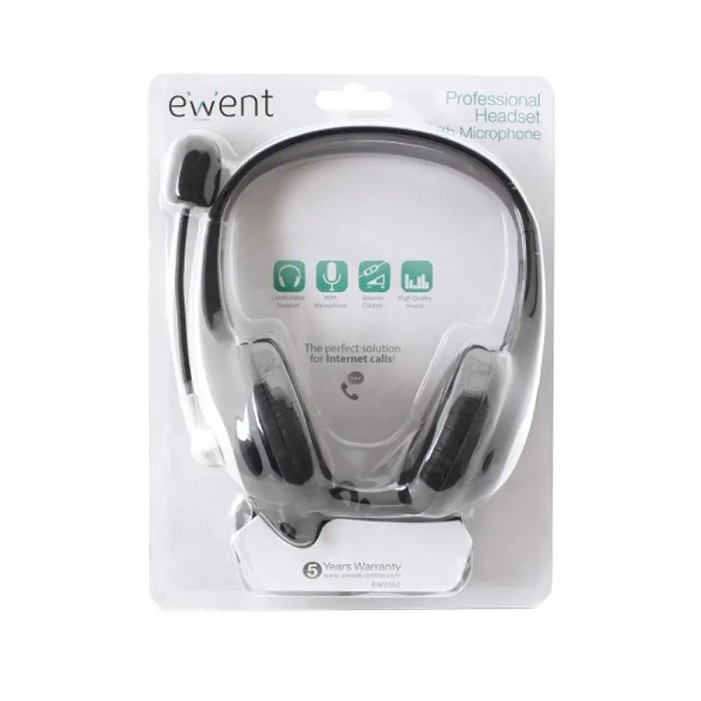 EWENT EW3562 Auriculares + Micrófono Stéreo negro - detalle