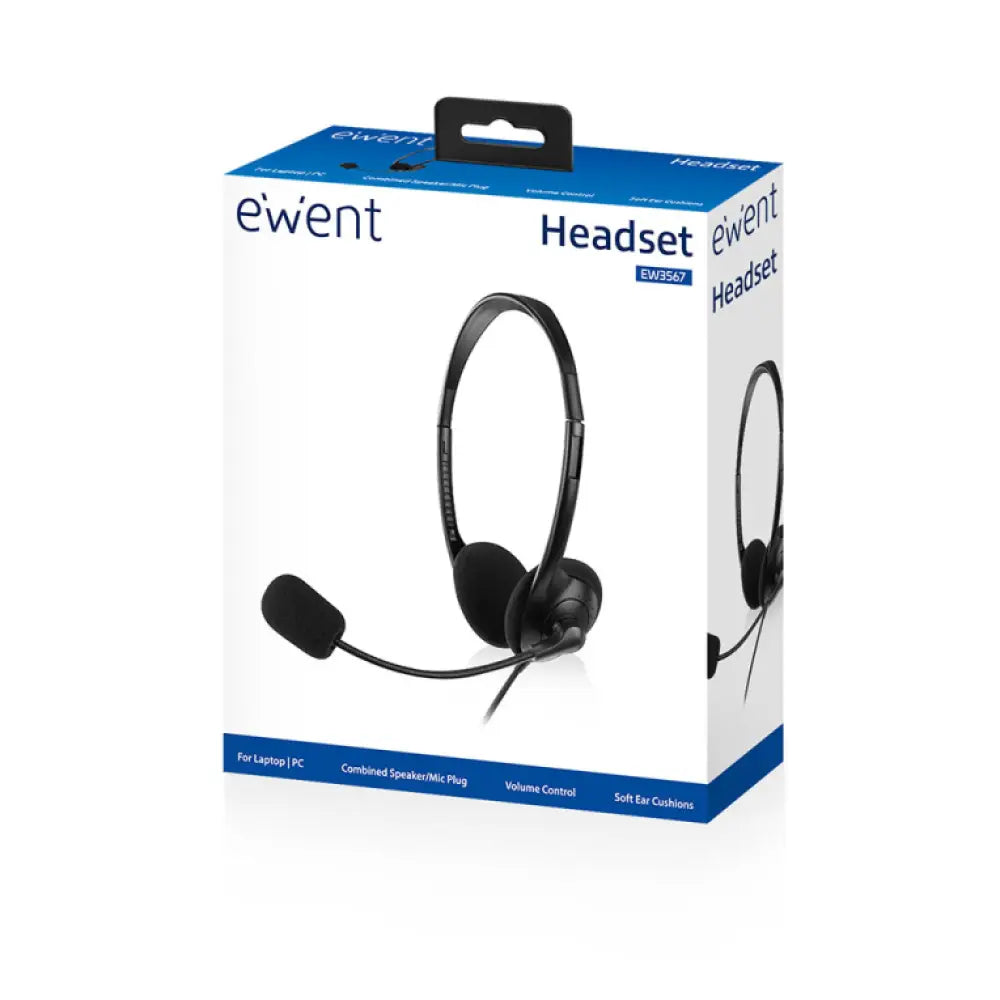 Ewent EW3567 auricular y casco Auriculares Alámbrico Diadema Llamadas/Música Negro - detalle