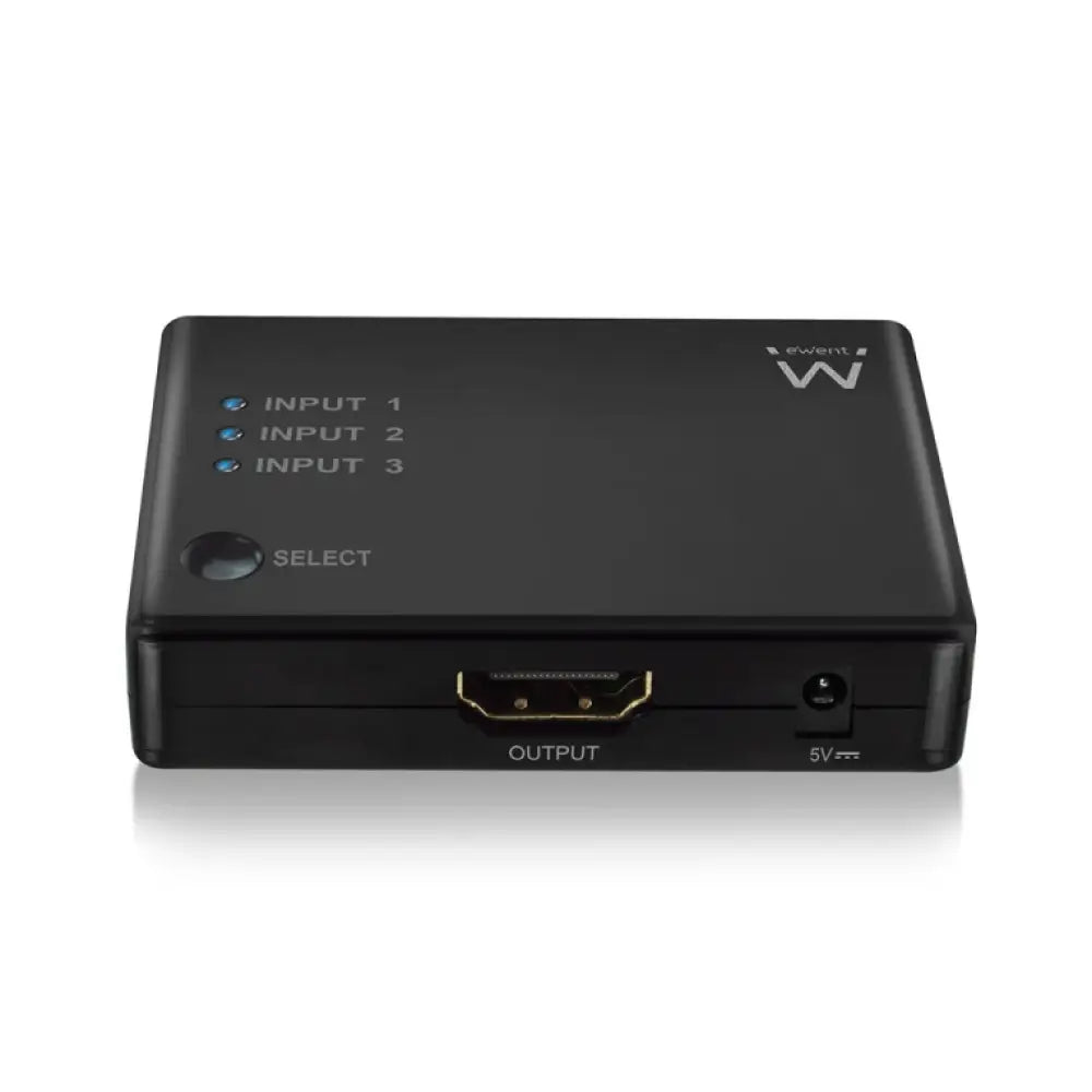 Interruptor de video HDMI EWENT EW3730 con múltiples puertos para cambiar entre dispositivos de video HDMI.