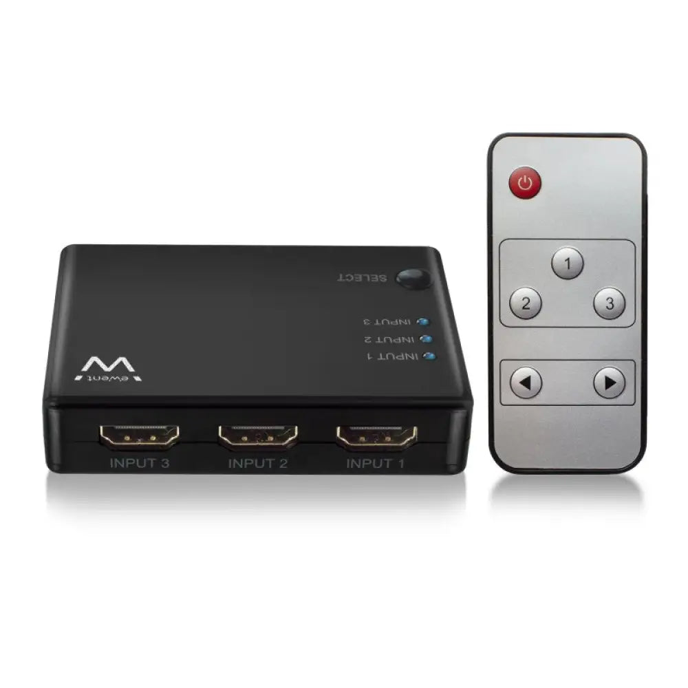 EWENT EW3730 Switch HDMI 4K 3x1con mando distancia - detalle